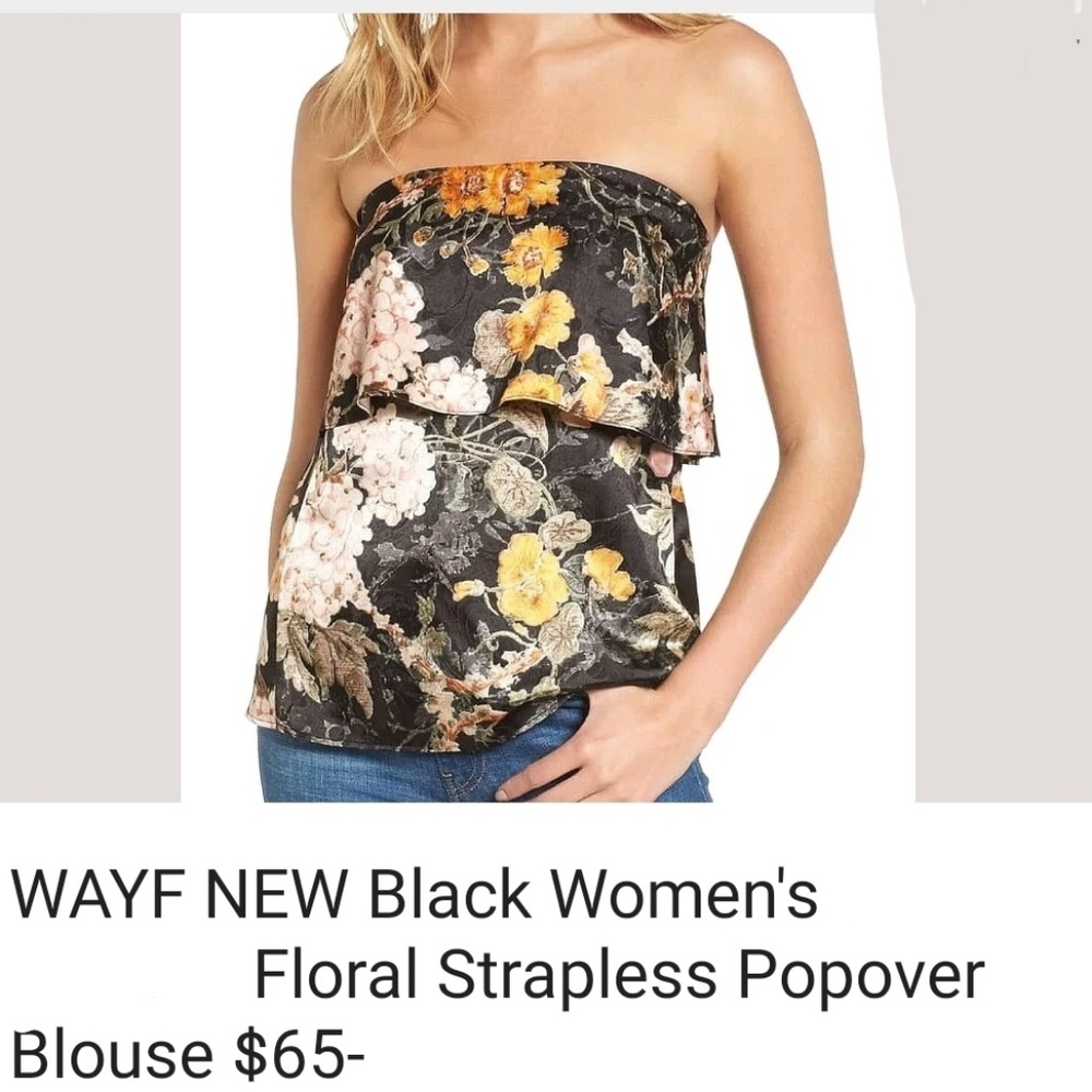 NWT WAYF BEAUTIFUL floral LAYERED RUFFLES halter top - Picture 6 of 8